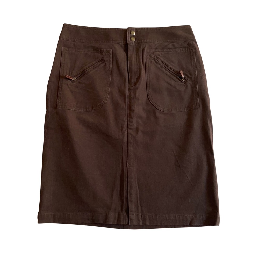 Lauren Ralph Lauren Skirt Women 10 Brown Knee Length Preppy Dark Academia Office